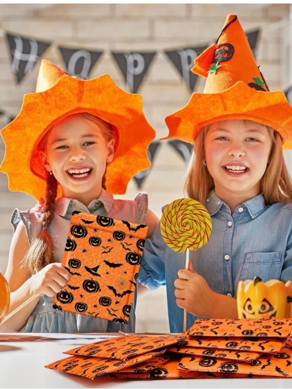 (10) Halloween Bubble Mailers (6”x10”) Witch Hat